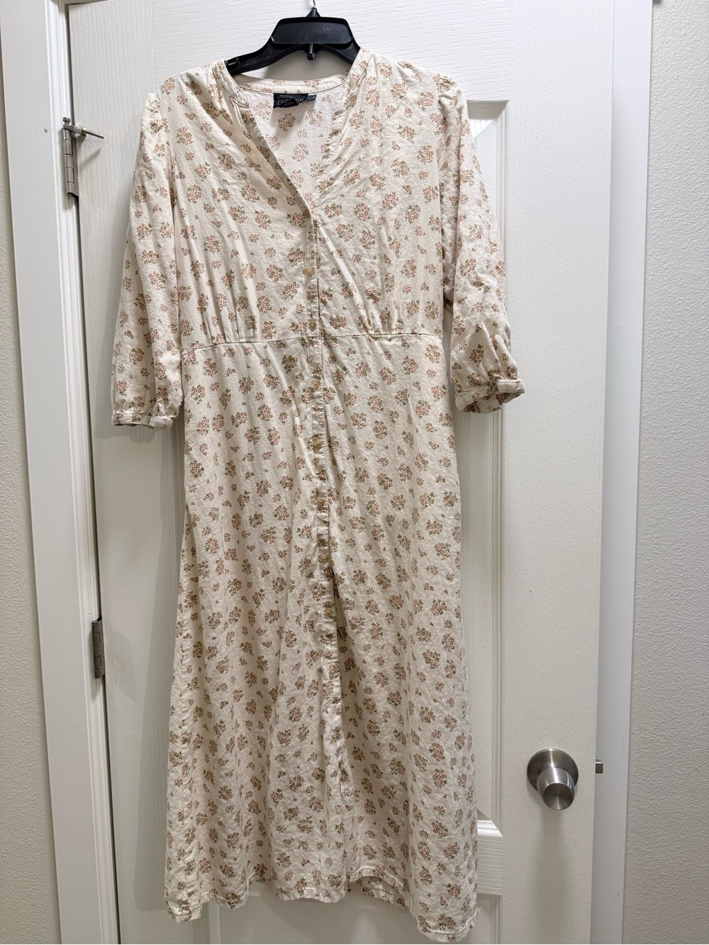 Pendleton Linen Cream Floral Maxi Dress